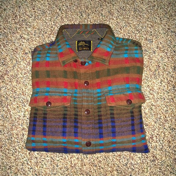 L.L.BEAN x TODD SNYDER Jacquard Pattern Flannel Chamois Shirt - Picture 4 of 12